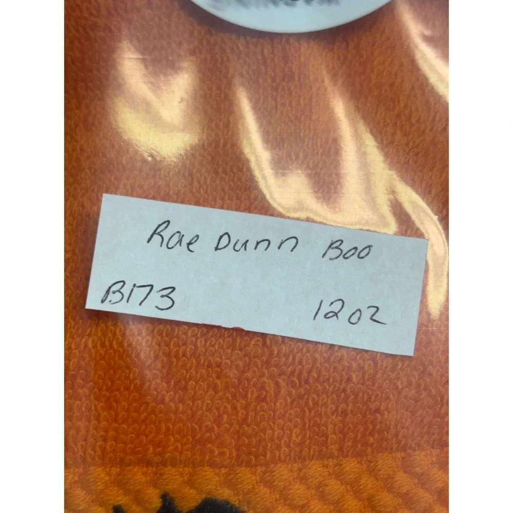 Rae Dunn Towels Kitchen Hand Set of 2 Orange Halloween Boo New